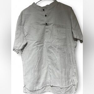Casual Gray Button-Down Shirt for Men